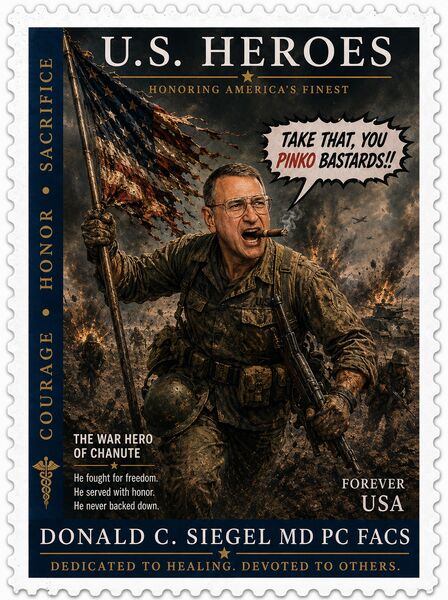 U.S. Heroes postage stamp — The War Hero of Chanute charging with the flag